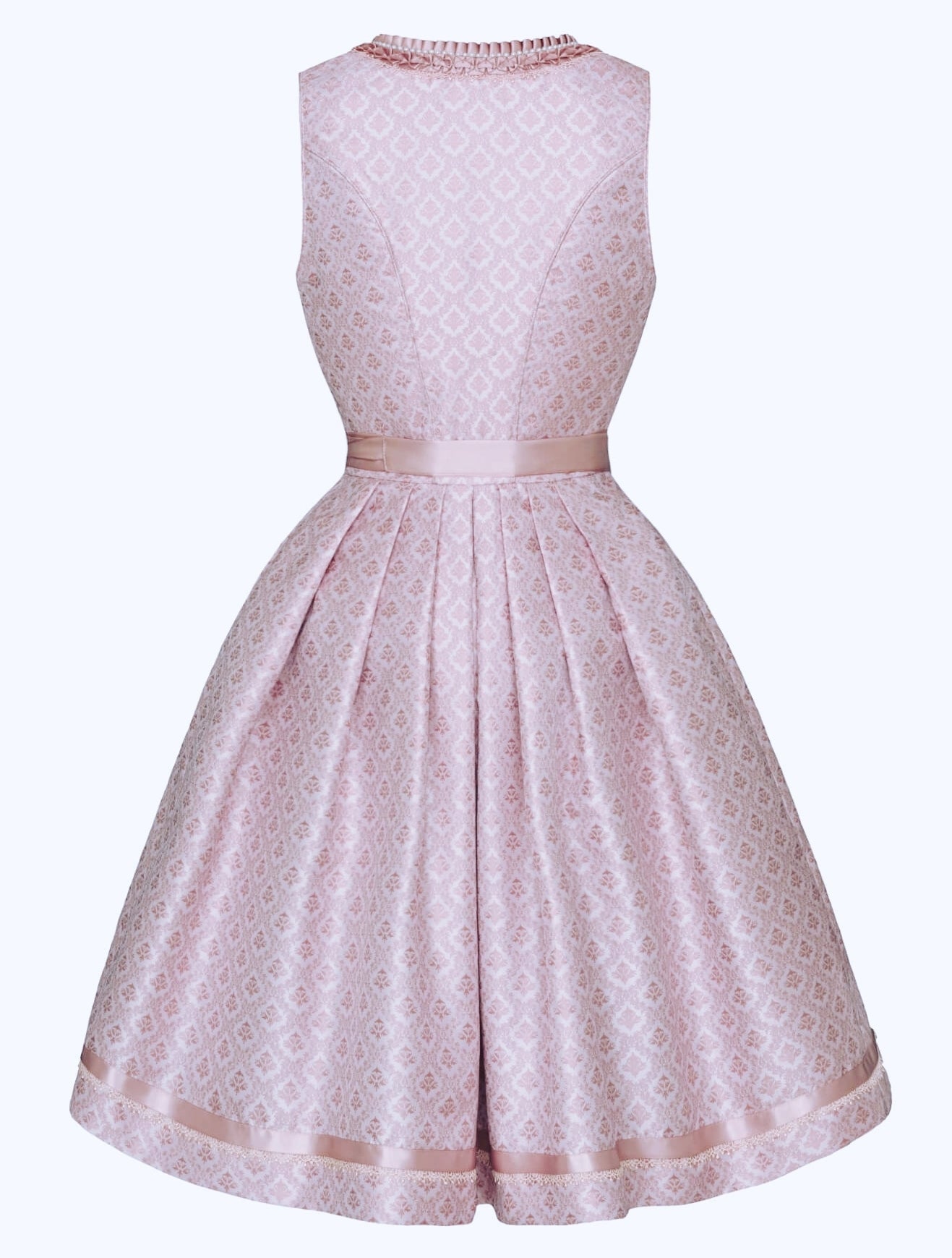 Märchenhaftes Dirndl in Rosa - Festtagsdirndl mit Spitzenschürze, 70 cm