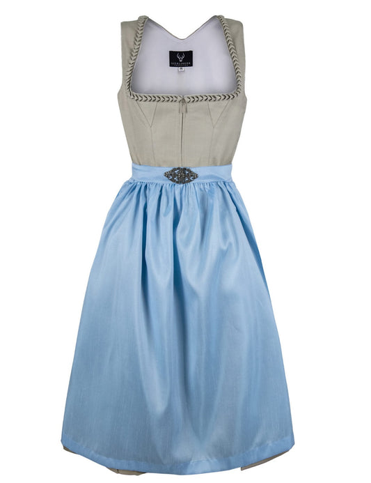 Traditionelles Dirndl midi mit zwei Schürzen